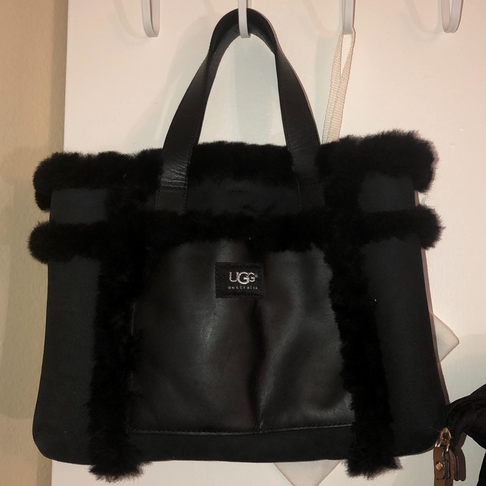 Ugg Black Suede Handbag Purse